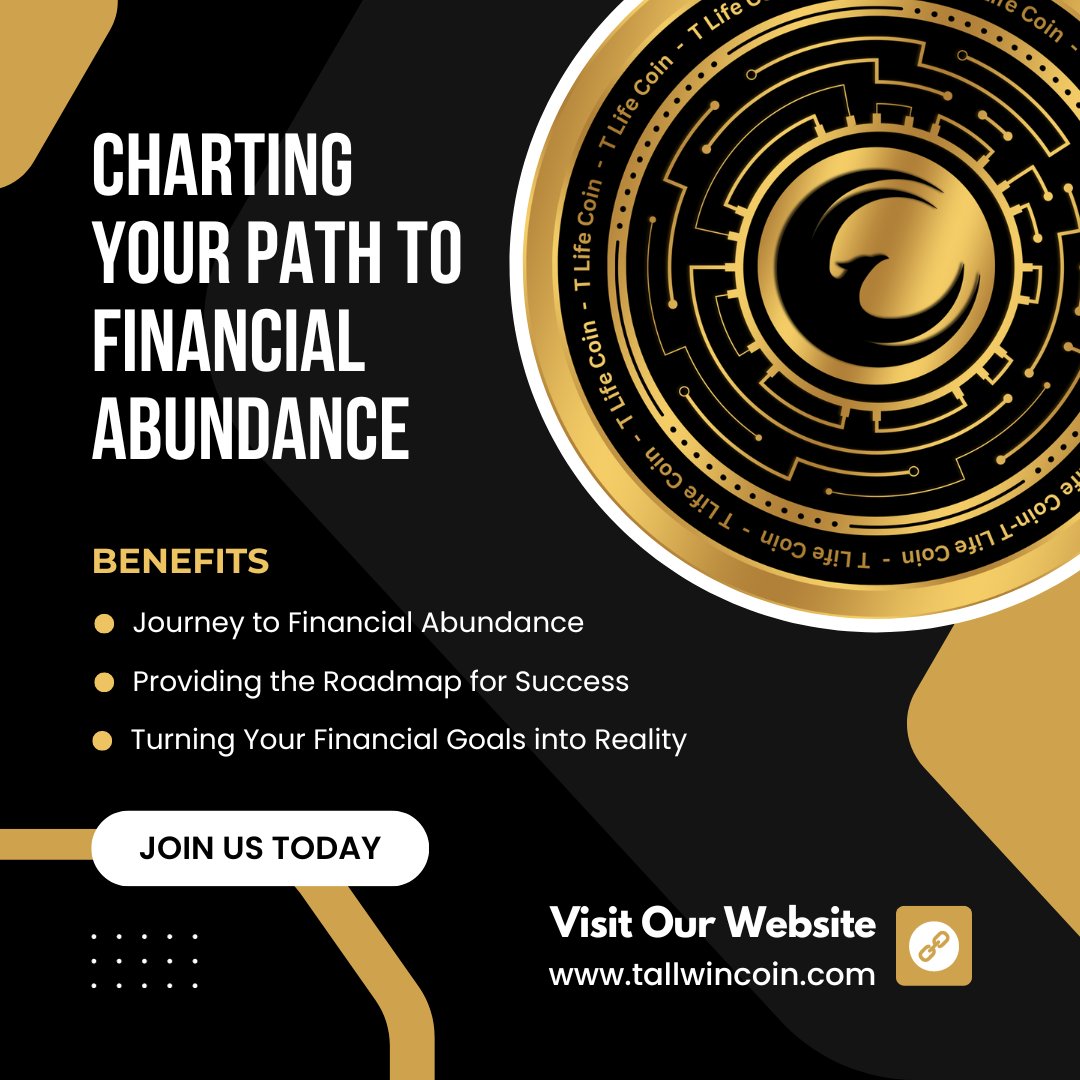 Embark on your journey to financial abundance with TLifeCoin. 
#tlifecoin #financialabundance #wealthjourney