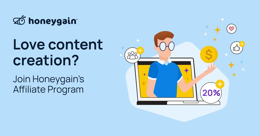 Calling all #Content creators! 📲 Do you have an audience and regularly post content on social media? 👀 You might be a great fit to become a Honeygain #Affiliate! 🙌 You’ll get a special affiliate 20% bonus from every referral! 🫂 Read more 👉 r.honeygain.com/3E1SZbk