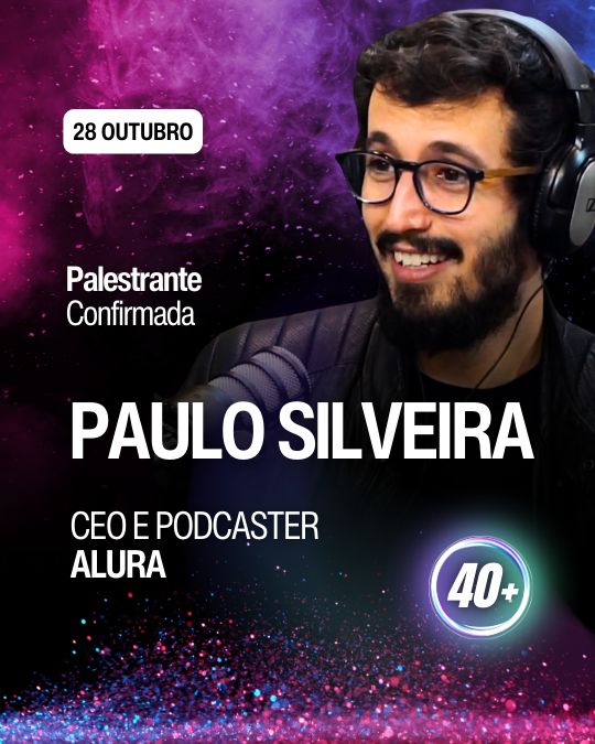 Palestrante Confirmado 🎉 @paulo_caelum é CEO e Co-fundador da @AluraOnline. Participa da cena de tecnologia em São Paulo, com criação de eventos e podcasts como o Like a Boss e Hipsters.Tech.

Ingressos com desconto em devs40mais.eventbrite.com.br/?discount=paul… 

#alura #devs40mais