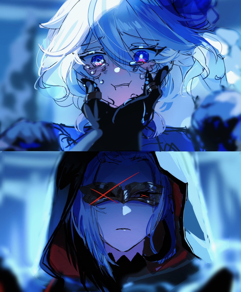 召使いさんとフリーナちゃんのイラストあげ直しました…みてくれた方々ありがとうございます！
#Furina #Arlecchino #Arlefuri