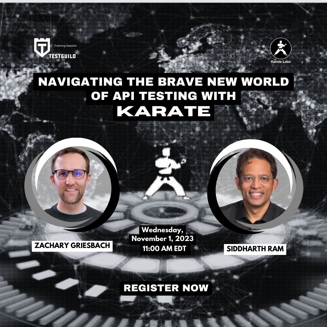 getkarate's tweet photo. NAVIGATING THE BRAVE NEW WORLD OF API TESTING with KARATE

API testing is transforming the software landscape, allowing teams to achieve broader functional coverage and streamline the entire testing process. But how do you harness its full potential?

Our upcoming training session with Zachary Griesbach  and Siddharth Ram delves deep into this topic, guiding you on how to use the right tools to amplify your ROI.

Learn how to navigate this new terrain of API testing confidently and ensure your software releases are top-notch.

Moderated by Joe Colantonio

Register now: https://t.co/ZCdubHPjhI