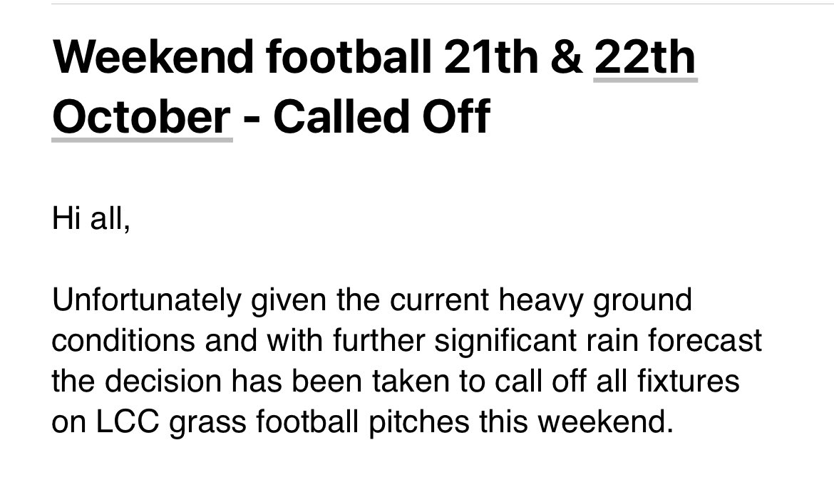 All Liverpool council pitches are OFF this weekend ☔️