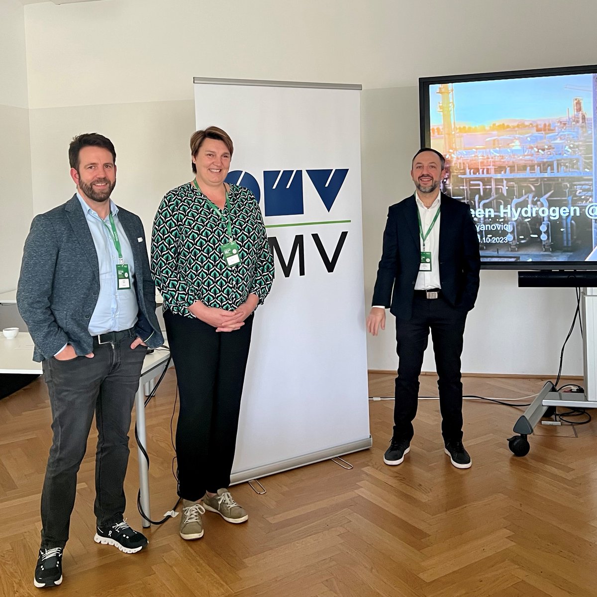 omv's tweet photo. "Green hydrogen will play an important role in decarbonizing our business and achieving our #netzero goal by 2050." Sorin Ivanovici during the break out session about green hydrogen hosted by #OMV at the #csrDAY 2023. https://t.co/3zRt9LafYK