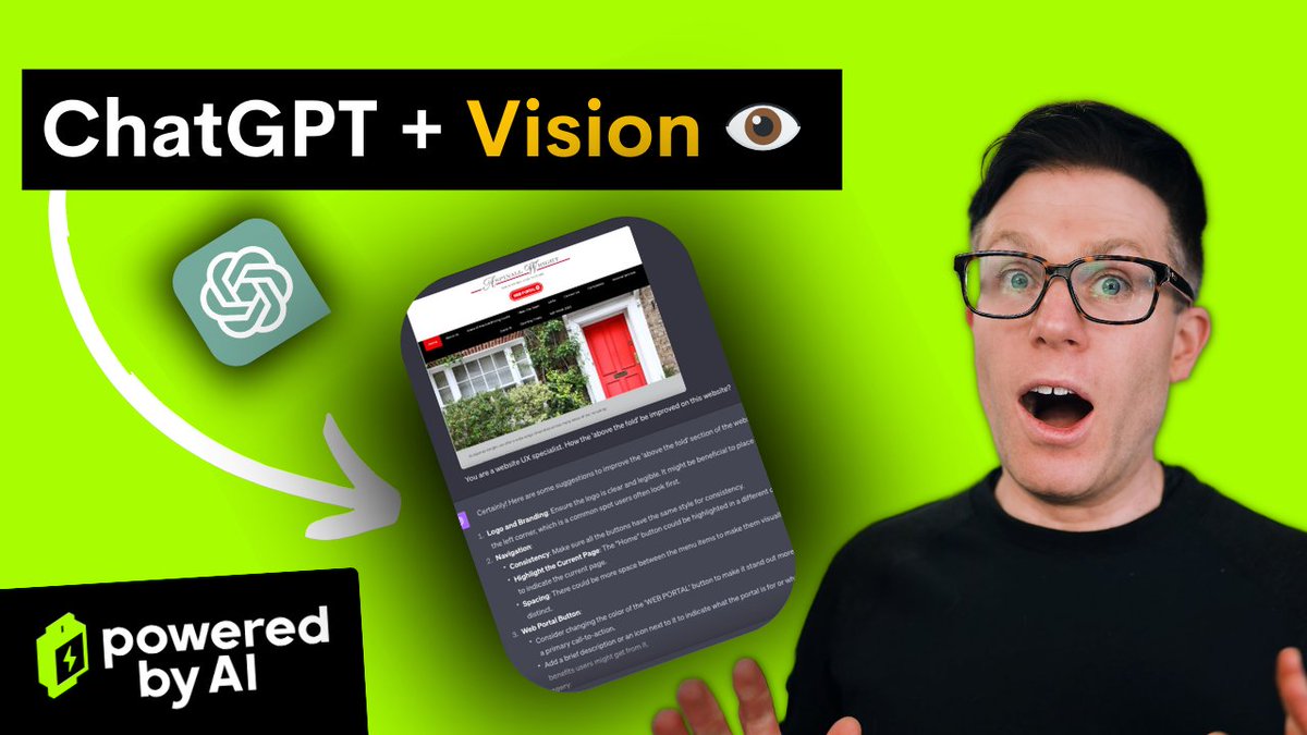 ChatGPT can now see! 🤖👀

We just published a new video testing ChatGPT's new vision capabilities to see how it could help marketers. We tested it out on a range of tasks like creating ads, analysing competitors and improving websites.

📹 youtube.com/watch?v=vCczSR…

What do you