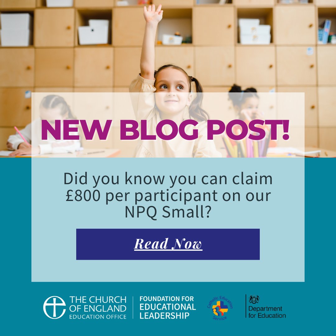 NSforEducation's tweet image. Have you read our blog post all about our NPQ for small schools?  
We would love  for you to let us know what you think! 🥳

cefel.org.uk/npqsmallblog/