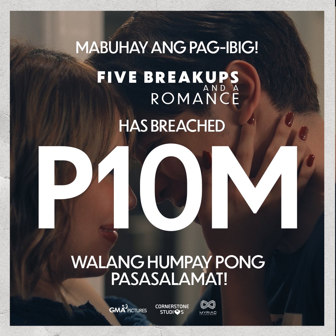Maraming salamat po sa inyong lahat! #FiveBreakupsAndARomance