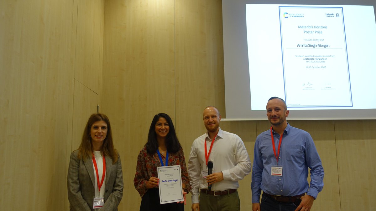 nanoGe_Conf's tweet photo. 🏆Amrita Singh-Morgan (@ETH_en) receives a Best Poster Prize from Materials Horizons (@MaterHoriz) at #MATSUS23 presenting ‘There’s NOthing left: Electrochemical Conversion of Nitric Oxide to Ammonia from Dilute Gas Streams’

🔗https://t.co/U3hVWc29og https://t.co/NqBk3utRlM