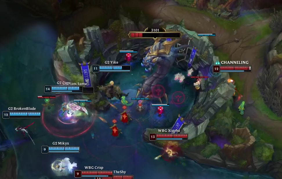 LPLfanclub's tweet photo. Hey, your Baron got stolen again. @G2League 

#LPL #LEC #Worlds2023 https://t.co/neeQmypYsm