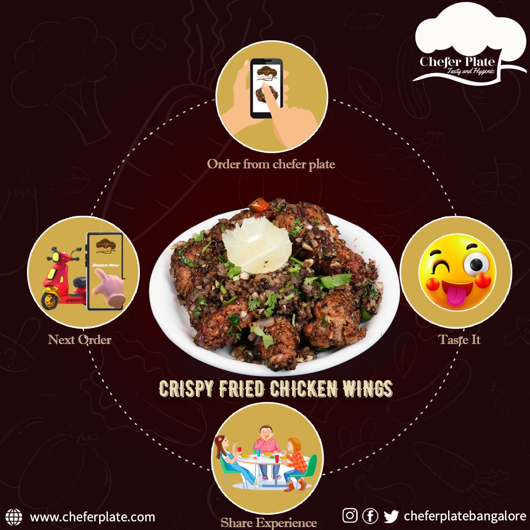 cheferplate's tweet photo. Crispy fried chicken wings

For Placing your Orders:
Call/Whatsapp : 9611233443
OR
Use our website https://t.co/6Yx023F5SZ

#cheferplate #specialoffers #crispyfriedchickenwings #snacktime #flavourfulbites #appetizergoals #mybangalore #zomato #swiggy #bangalorefoodies #delivery https://t.co/iBb0AKtco2