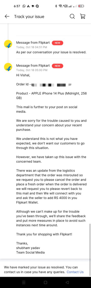 📱Ordered from @Flipkart on Oct 7 promised Oct 11 delivery. It's Oct 18, still NOTHING! Now they want ME to cancel the order and offer a measly 4000 compensation. This is an insult! I need my order, not empty gestures! 😡 #UnsatisfiedCustomer #DelayedDelivery @flipkartsupport