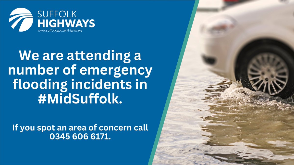 We're responding to various emergency flooding reports due to #StormBabet. The locations below are badly flooded, please avoid these roads to ensure your safety. 

Needham Road, #Barking
Church Lane, #Barham
Coddenham Road, #NeedhamMarket
Debenham Road, #StonhamAspall 

#Suffolk