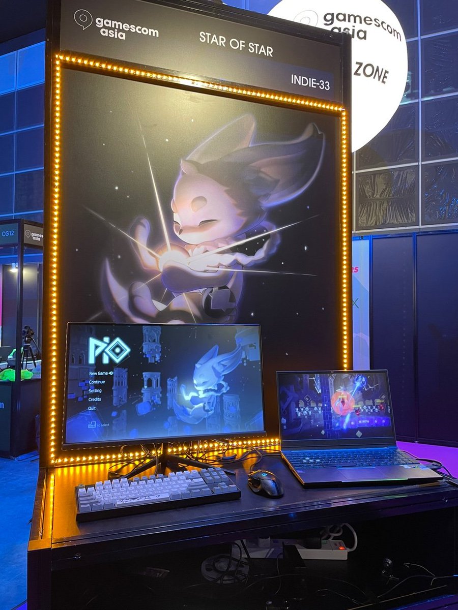 Yeeeeaahhhh !!!!!!
We arrived at Gamescom Asia!!!!!!!!!! It's not the final build, it's an old build, but it's still fun!
😉✨️ 

#gamescomasia2023
#indiedev #indiegame
#gamedev #PIO #피오