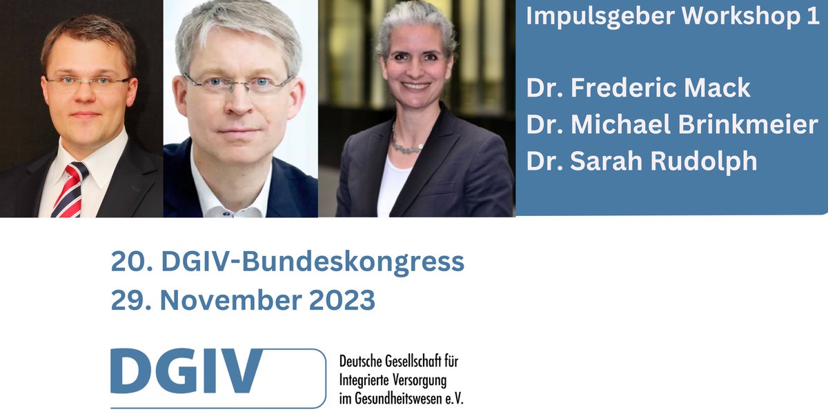dgiv_ev's tweet photo. Für unseren 1.  Workshop beim DGIV-Bundeskongress geben wir diese drei großartigen Referentinnen und Referenten bekannt: 
🔷Dr. Frederic Mack 
🔷Dr. Michael Brinkmeier  
🔷Dr. Sarah Rudolph
Jetzt anmelden und bis 31.10 den #Frühbucherrabatt sichern: https://t.co/uolo5Sem9o https://t.co/CRMz0G1ZDg