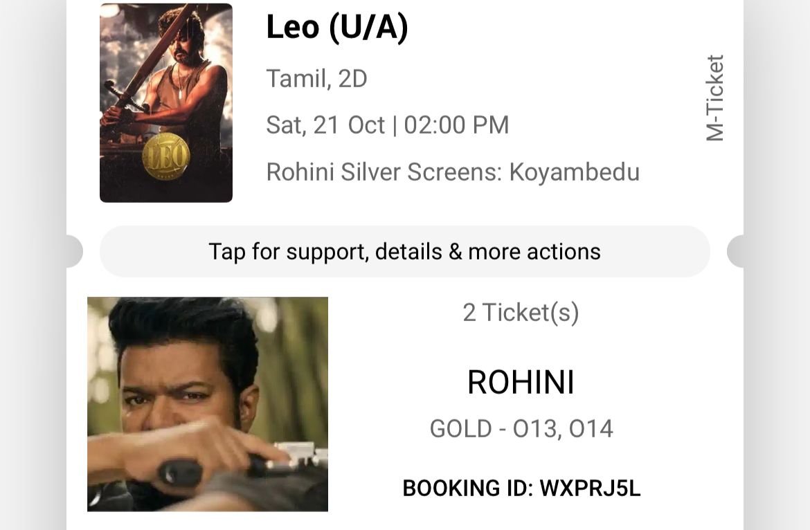 #LEO Tmrw ( Saturday ) 02.00PM SHOW BACK ROW

2 Tickets Available In Rohini Main Screen , 
Interested Call For the tickets - 6381 698 162 ✅

Online Price Only With Tax .. 

#LeoTickets #LeoTicketsHelp #LeoReview