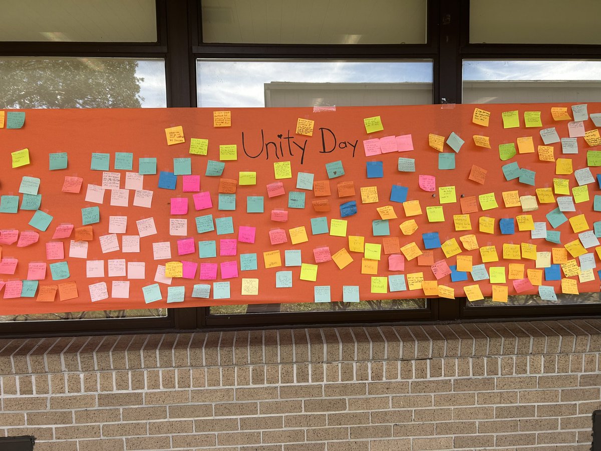 STES_Bush's tweet photo. Our Panthers enjoyed celebrating “Unity Day” standing together against bullying. Check out our Unity Post-It Mural! What does unity mean to you? @STEPrincipalJJ @SeminoleTrails #SWPBS https://t.co/Evj5hq9sI3
