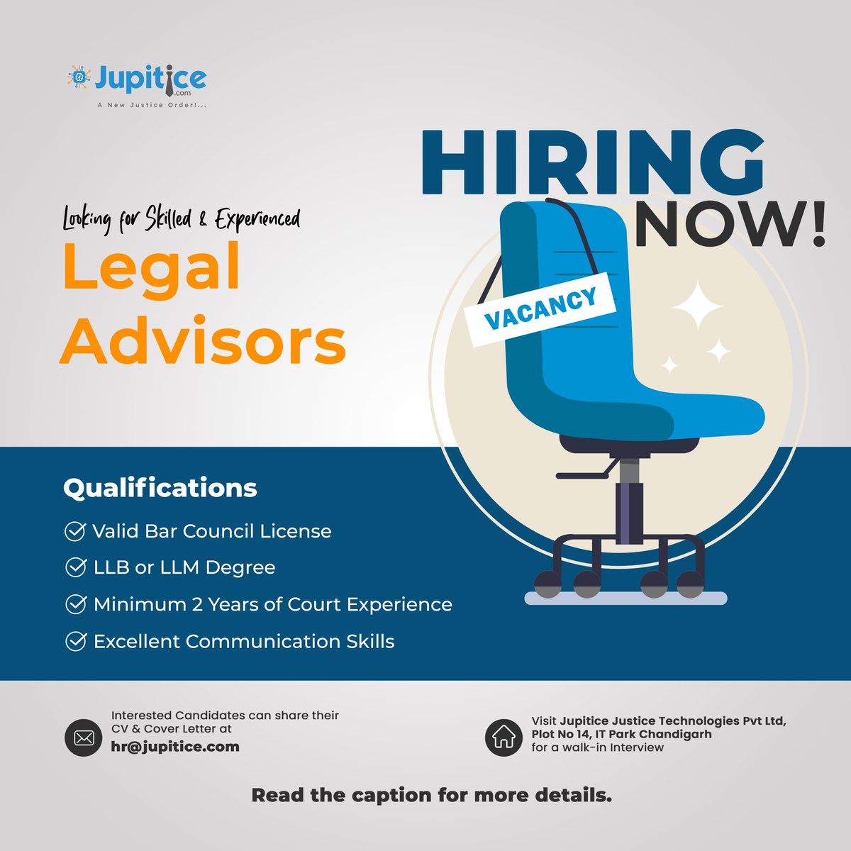 Urgent Hiring!!!

Interested candidates are invited to submit their Resume, Cover Letter, and References to hr@jupitice.com . Please include ' Legal Advisor Application - [Your Name]' in the subject line.

Join us NOW!

#hiring #jobsearch #legal #law #legaljob #legalopportunity