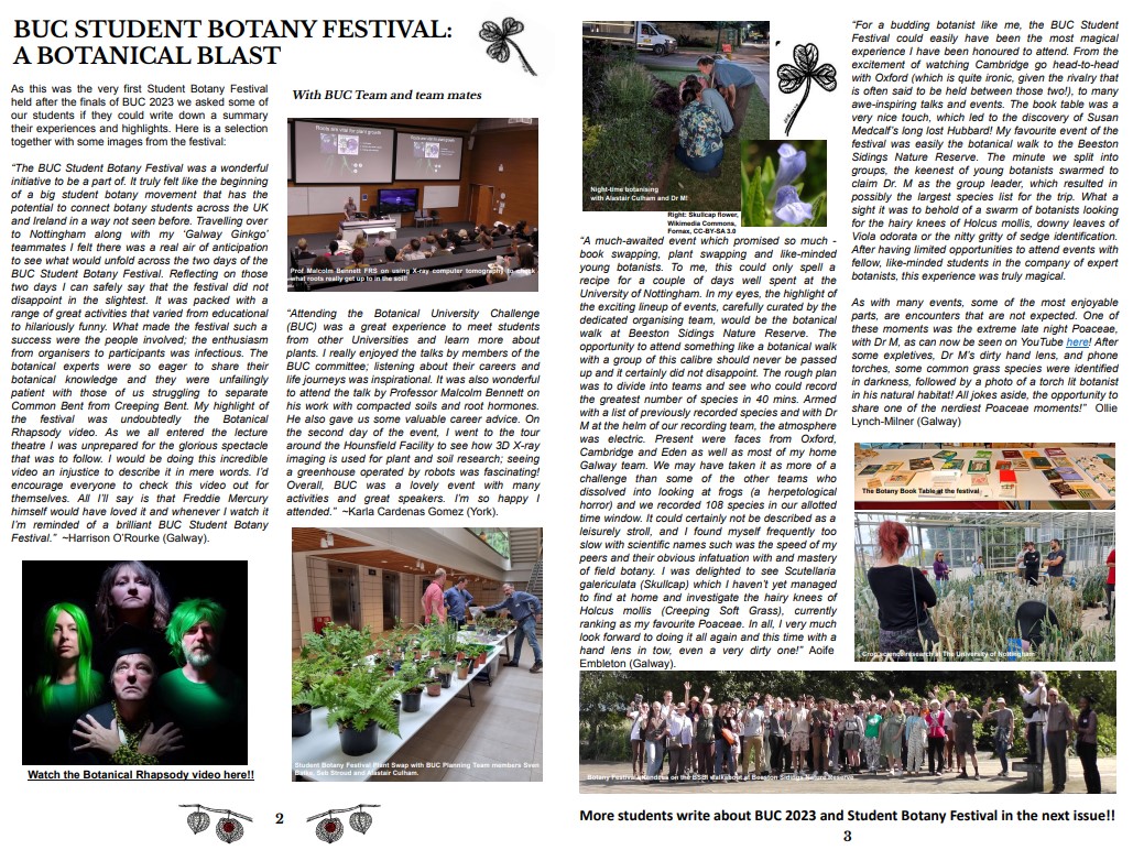 The Thymes is the newsletter of Botanical University Challenge. Last issue all about #BUC2023. Read and see about Student Botany Festival, written by students attending. Looking forward to #BUC2024!! All issues on website. Next issue November 2023. botanicaluniversitychallenge.co.uk/the-thymes/