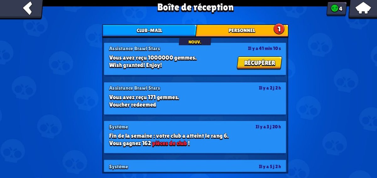 BrawlNews_PT's tweet image. 🎫3/5 Bilhetes Dourados

•O vencedor do 3° bilhete dourado, inicialmente pediu 170 gemas para todos da comunidade, mas foi rejeitado pois iria quebrar a economia do jogo, então, ele pediu UM MILHÃO de gemas para si mesmo e aqui está o resultado 🤯

#BrawlStars #RangerRanch