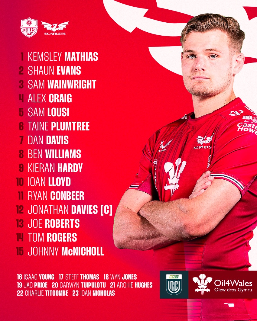 scarlets_rugby's tweet photo. Your first Scarlets line-up of the @URCOfficial season! 

Our 23-man squad to face @BlueBullsRugby at Loftus Versfeld on Sunday (2pm)

✅ Ioan, Taine &amp; Alex to make URC debuts
👊 First URC start for Ben

Dyma'r tîm i wynebu'r Teirw ar brynhawn Dydd Sul

#YmaOHyd #BKTURC #BULvSCA https://t.co/ay8Jtzt3FA
