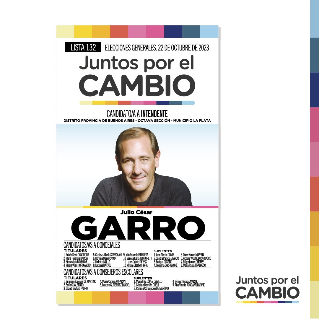 JulioGarro's tweet photo. ESTA ES LA BOLETA PARA EL DOMINGO

Porque los platenses no podemos volver atrás, porque necesitamos seguir por el camino de la transformación, porque queremos tener la Policía de la Ciudad y empezar y terminar la Segunda Etapa de las Obras hidráulicas y porque somos los únicos que podemos evitar que el kirchnerismo vuelva a la Ciudad. 

Este domingo, pensemos primero en la Ciudad. Este domingo, cuento con tu voto. #JulioGarro2023 #PrimeroLaCiudad #EsAhora