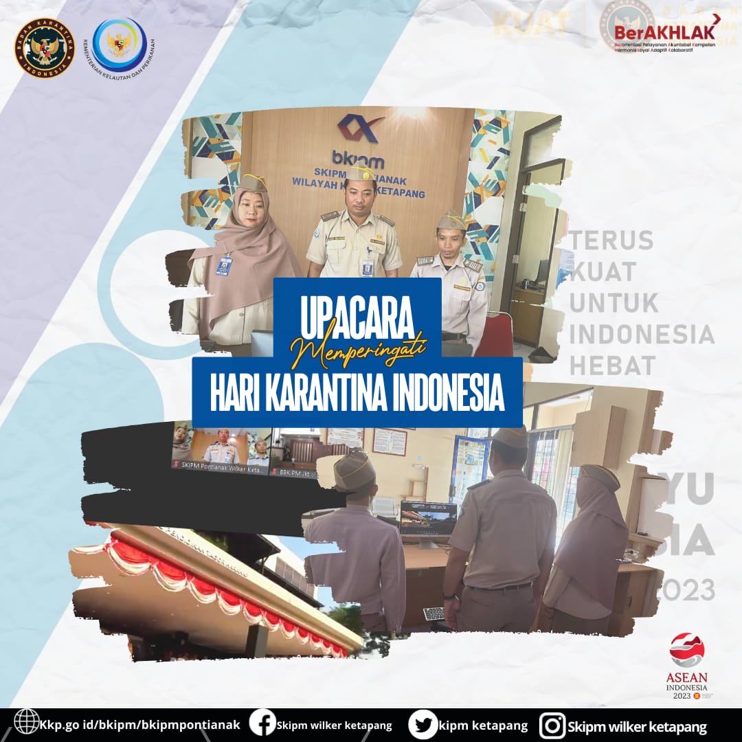 KIPM_ketapang's tweet photo. Pegawai Stasiun KIPM Pontianak Wilker Ketapang mengikuti  Upacara Hari Karantina Indonesia yang Ke-146 tahun 2023 secara Virtual melalui zoom meeting.
#KarantinaIkan #KKPThrive #Berakhlak #BANGGAMELAYANI https://t.co/zII4XBJtu1