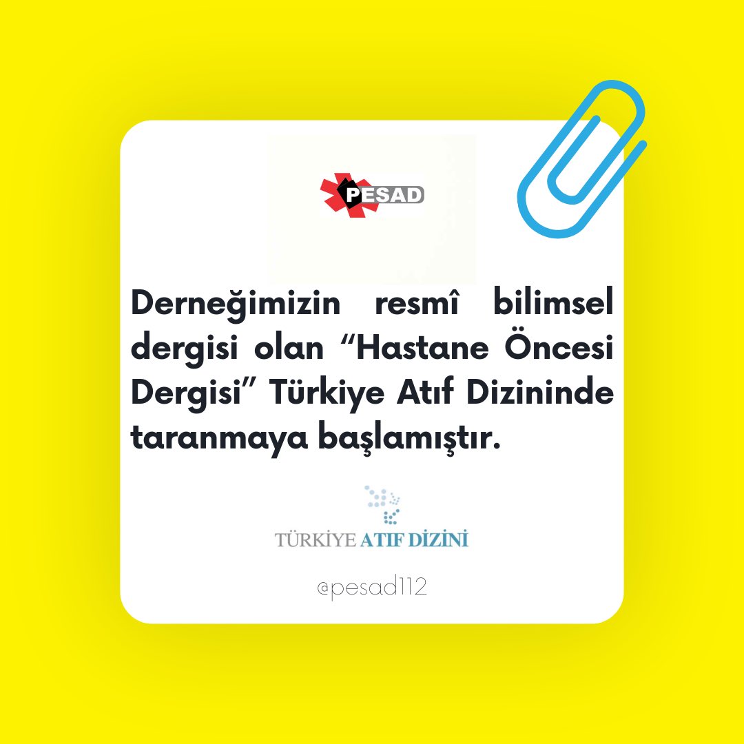 pesadtr's tweet photo. 🥰
#türkiyeatıfdizini #paramedik #hastaneöncesi #prehospital #journal #ambulance #emergency #paramedic #index #pesad https://t.co/Pn8ILHubtS