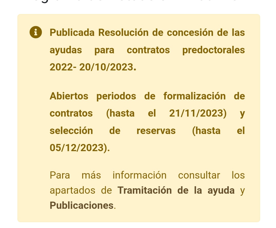 📢 TENEMOS RESOLUCION DE CONCESION #FPI2022 
ALELUYA! Las incorporaciones se harán a partir del 1 de noviembre.

aei.gob.es/convocatorias/…