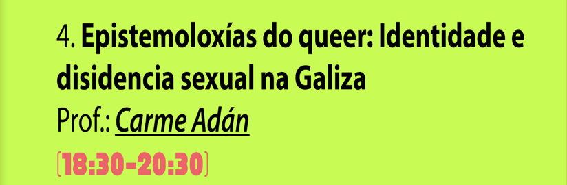 dalanyom's tweet photo. Esta tarde ás 18.30 en Filoloxía, no #Queer-ermos que organiza o #cifex, presentarei a @carmeadan que nos agasallará co relatorio "Epistemoloxías do queer: Identidade e disidencia sexual na Galiza". Non faltedes!
Máis info aquí 👇https://t.co/xD71kRTEzH https://t.co/LpEOWDcHlF
