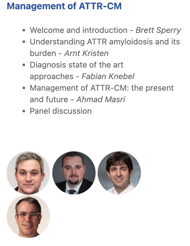 🫀Upcoming Live Interactive Session

Dive into the latest in #ATTRCM management chaired by @BrettSperryMD. Gain valuable insights from experts on the present & future of ATTR-CM care. 

#CardioTwitter #HeartHealth #MedicalConference