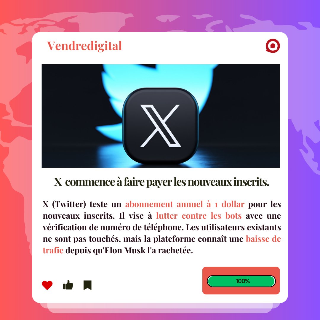 📱 #VENDREDIGITAL voici les 3 infos à ne pas manquer

1️⃣ Twitch déploie les Stories sur son application mobile.

2️⃣ DALL-E 3 est enfin disponible dans ChatGPT.

3️⃣ X commence à faire payer les nouveaux inscrits.

#MarketingDigital #StratégieNumérique #MarketingEnLigne