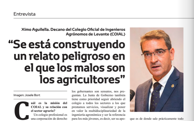 Nuestro decano, Joaquim Aguilella, en la revista de <a href="/ava_asaja/">Associació Valenciana d'Agricultors</a> 

📰bit.ly/3FnETBI