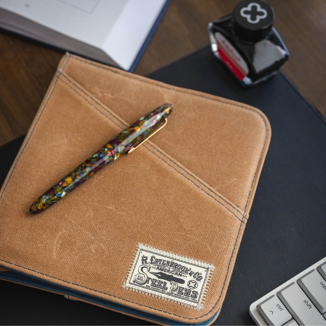 PensStudio's tweet photo. Esterbrook Canvas Pen Cases
Designed with practicality in mind, the case features a diagonal open pocket at the front, ideal for storing quick notes. Additionally, a rear zipper pocket provides a safe haven for miscellaneous items. 
#esterbrook #journalling https://t.co/2KgOkf8R1A