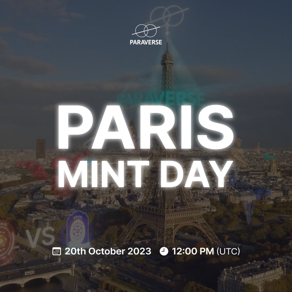 paraverse_world's tweet photo. Hello Pioneers,
The 3rd Genesis AR City, Paris Minting will be started in just 1 hours! 🔥
See you in the City of Love, Paris! 🇫🇷

For more details, check the Paraverse official Discord channel!
: https://t.co/BieC3Wics9 https://t.co/PHaUwxTFNK