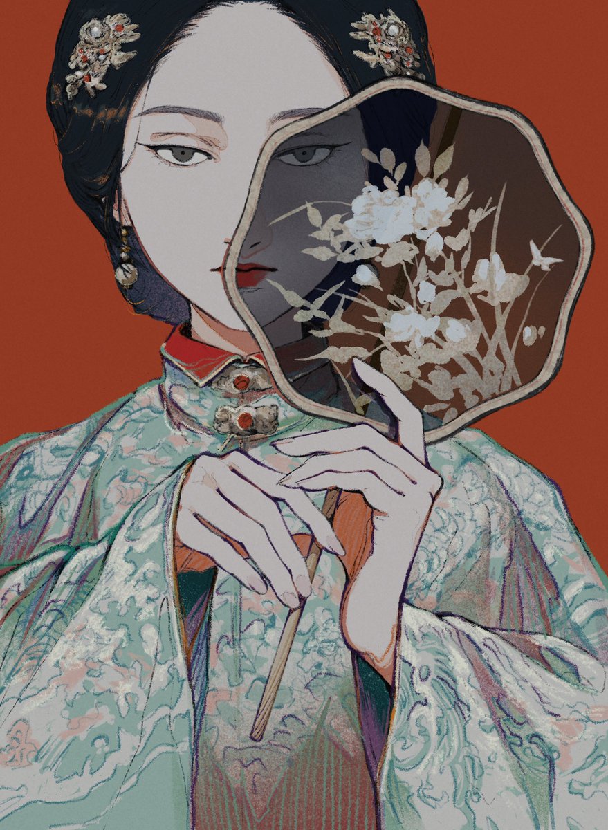 0akaru's tweet photo. 金陵一と謳われた美妓の最期、纏足をほどいた女の覚悟。唐から清へ、幾百年にわたる中国史上に咲き誇る、妓女たちの愛と矜持を描いた全七篇。

井上祐美子さん著『新装版 朱唇 中華妓女短篇集』（中央公論新社）の装画を担当しました。装丁は川谷デザインさんです。10月24日発売。 https://t.co/vw1Zkruaes