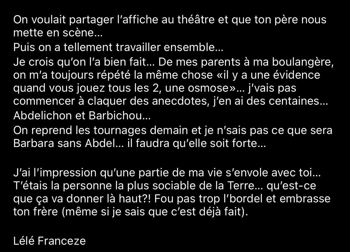 GossipRoomOff's tweet photo. 🚨 Le triste et tendre hommage de Léa François à Marwan Berreni. Tous deux ont été acteurs dans la série "Plus Belle la vie". 🕯️💔 https://t.co/JVMKWGNWo8