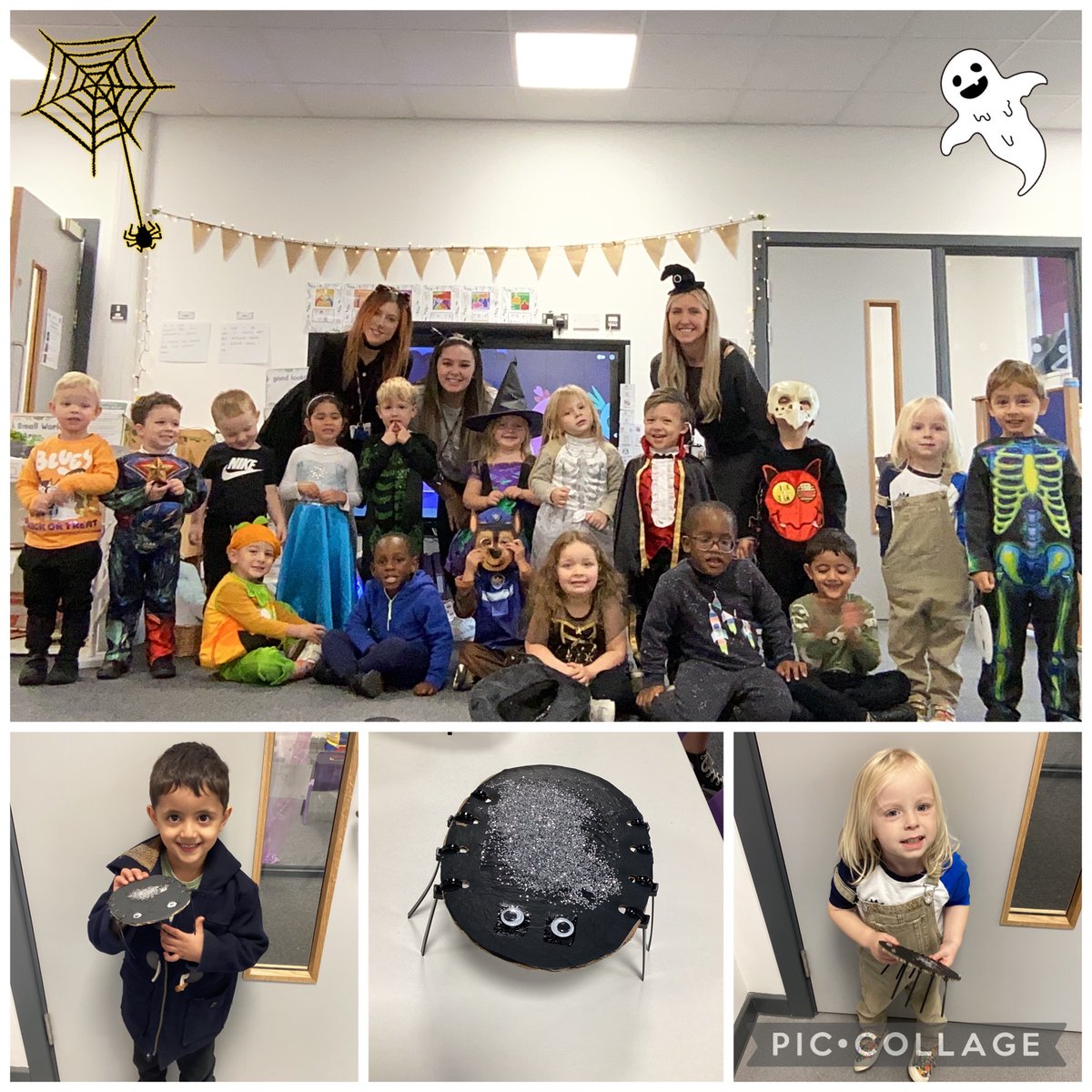 lowerfarmreach2's tweet photo. We have loved celebrating Halloween today in Acorn class!
We have coloured some wonderful Halloween themed pictures, created spooky spiders and took part in lots of different party games!
Everybody looked amazing in their costumes, thank you for a fun filled day Acorns! https://t.co/CXM124KJBt