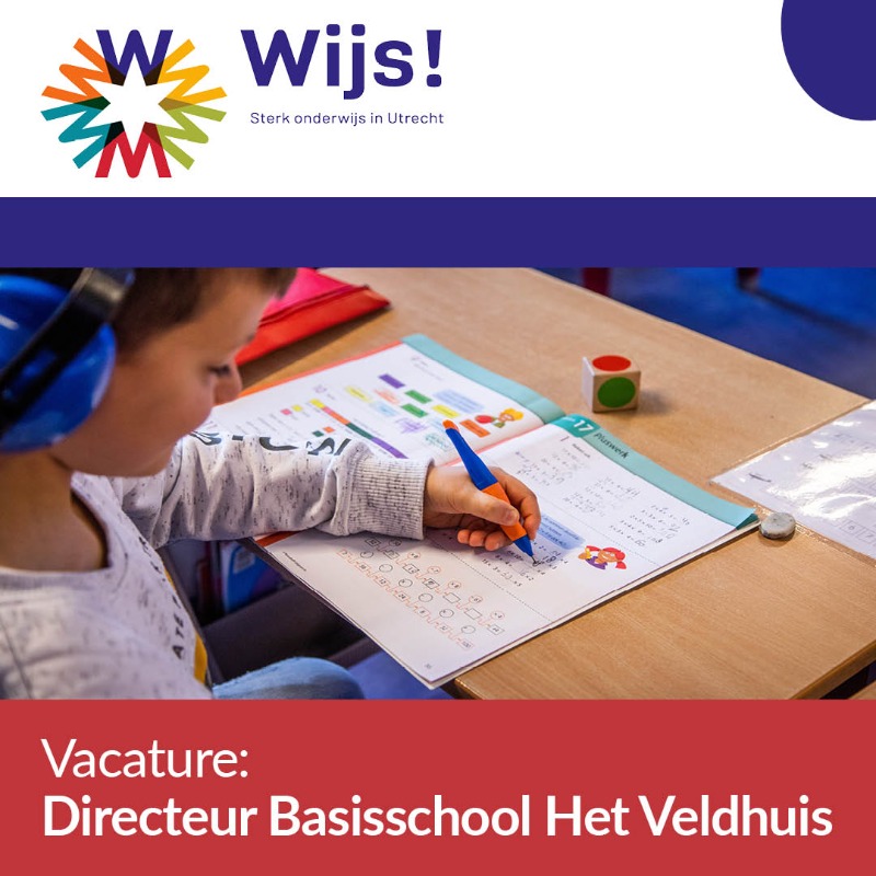 vBenT_Advies's tweet photo. Basisschool Het Veldhuis in De Meern zoekt een directeur. Deze positie biedt jou de kans om de school te verbinden met de wijk en andere scholen, terwijl je een gemotiveerd team leidt. Als directeur draag je bij aan het toekomstige succes van Het Veldhuis en Wijs!