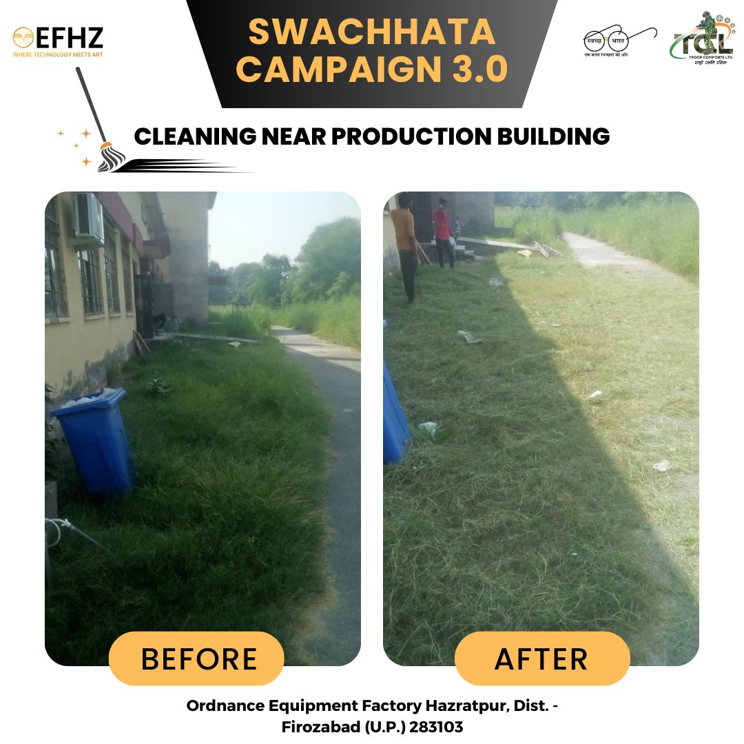 OEFHAZRATPUR's tweet photo. At OEFHZ, we take pride in our commitment to cleanliness, and that's why we're excited to announce our participation in Swachhta Campaign 3.0, dedicated to promoting cleanliness and hygiene. 🧹🌿
#SwachhtaCampaign3 #CleanProduction #HygieneMatters #OEFHZCommunity @TCLKanpur https://t.co/XTICNZLt7G