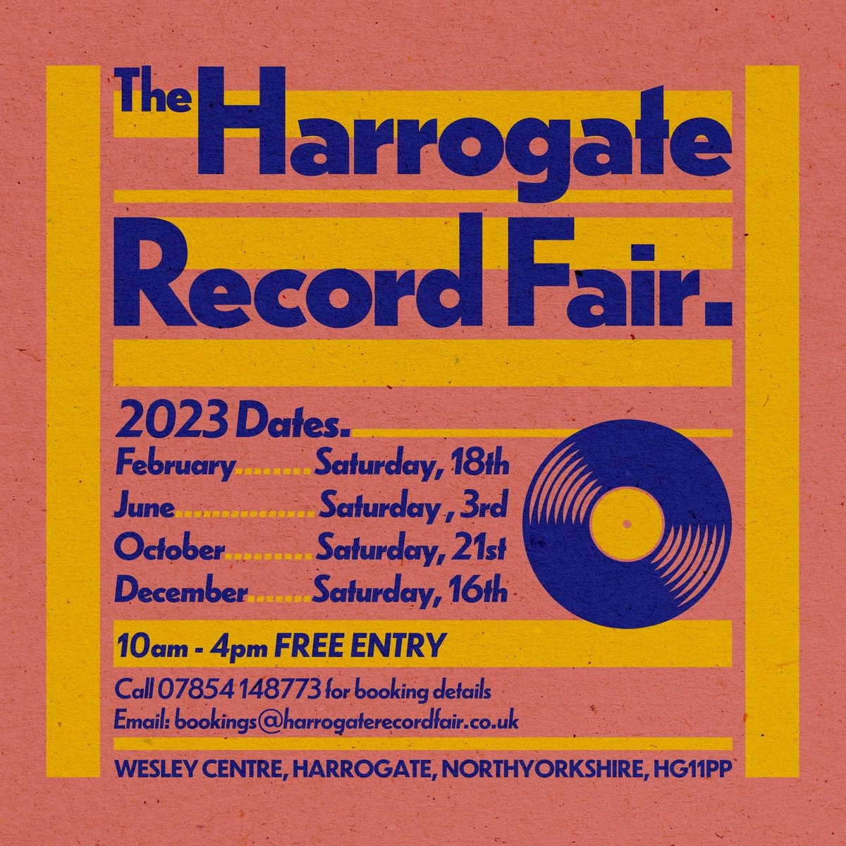 TapDelRecords's tweet photo. Harrogate record fair tomorrow 21st Oct. Wesley Centre HG11PP 10am-4pm. FREE ENTRY. #vinylrecords #Harrogate #vinyl #recordfair #Leeds @your_harrogate @HgateAdvertiser @PositivelyHgte @Harrogate_News @1HarrogateGuide @VisitHarrogate https://t.co/FrHrpxXSnb