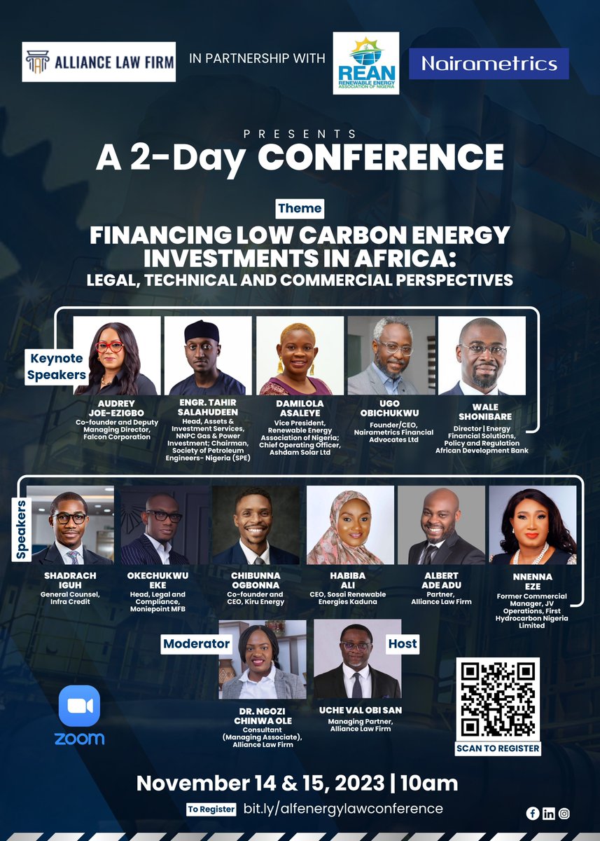AllianceLF's tweet photo. greener future.  
Certificates will be issued to participants.  

For further information, please contact; Lynda - ugo.ezike@alliancelawfirm.ng Lilian - lilian.adat@alliancelawfirm.ng Anastasia - +2347010558878  

Please click https://t.co/SakZ6bY1Gp to register https://t.co/TmO3iSoUNM
