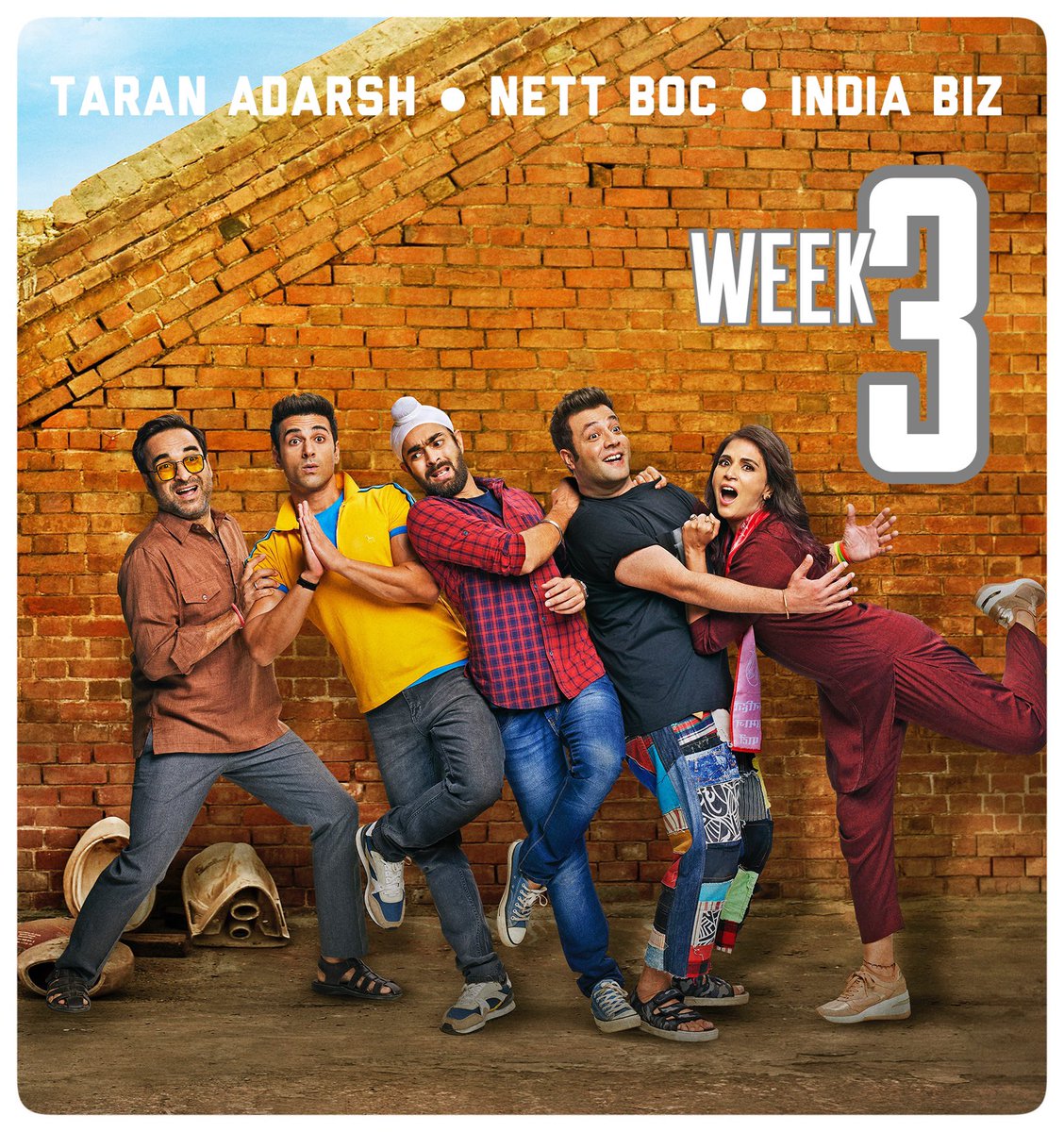 #Fukrey3 [Week 3] Fri 5.10 cr, Sat 2.04 cr, Sun 2.40 cr, Mon 72 lacs, Tue 65 lacs, Wed 61 lacs, Thu 51 lacs. Total: ₹ 93.32 cr. #India biz. #Boxoffice

#Fukrey3 biz at a glance…
⭐️ Week 1: ₹ 66.02 cr [8 days]
⭐️ Week 2: ₹ 15.27 cr
⭐️ Week 3: ₹ 12.03 cr
⭐️ Total: ₹ 93.32 cr