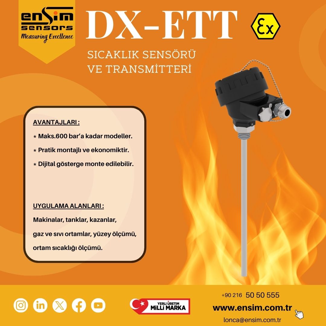 EnsimSensors's tweet image. #ATEX #EXPROOF #automation #transmitter #quailty #measuringexcellence #ensimsensors #termometre #sensors
