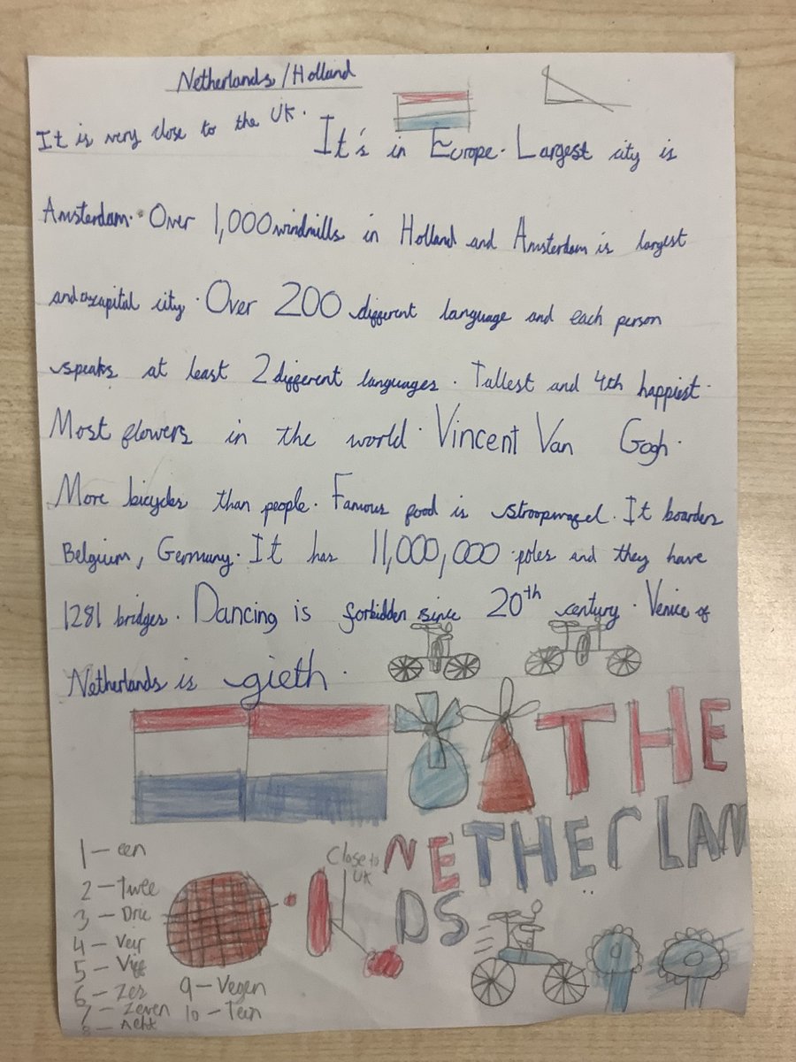 StPhilipsY6A's tweet photo. We enjoyed researching and creating fact files about The Netherlands today 🇳🇱 #europeandayoflanguages @StPhilipCEAP #teamstphilips https://t.co/ZSTg2bYr4h