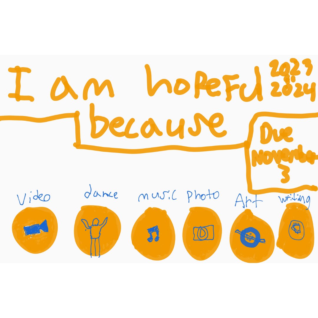 Our P.R.I.D.E Ambassador, Lucas T., is promoting this year's PTA Reflection theme, "I am hopeful because..."  Lincoln Lions, what are you hopeful for?  🦁💙🧡 #WeAreLincolnD205 The Deadline for entries is 2 weeks away - November 3rd!!! Look for details on the Lincoln PTA website