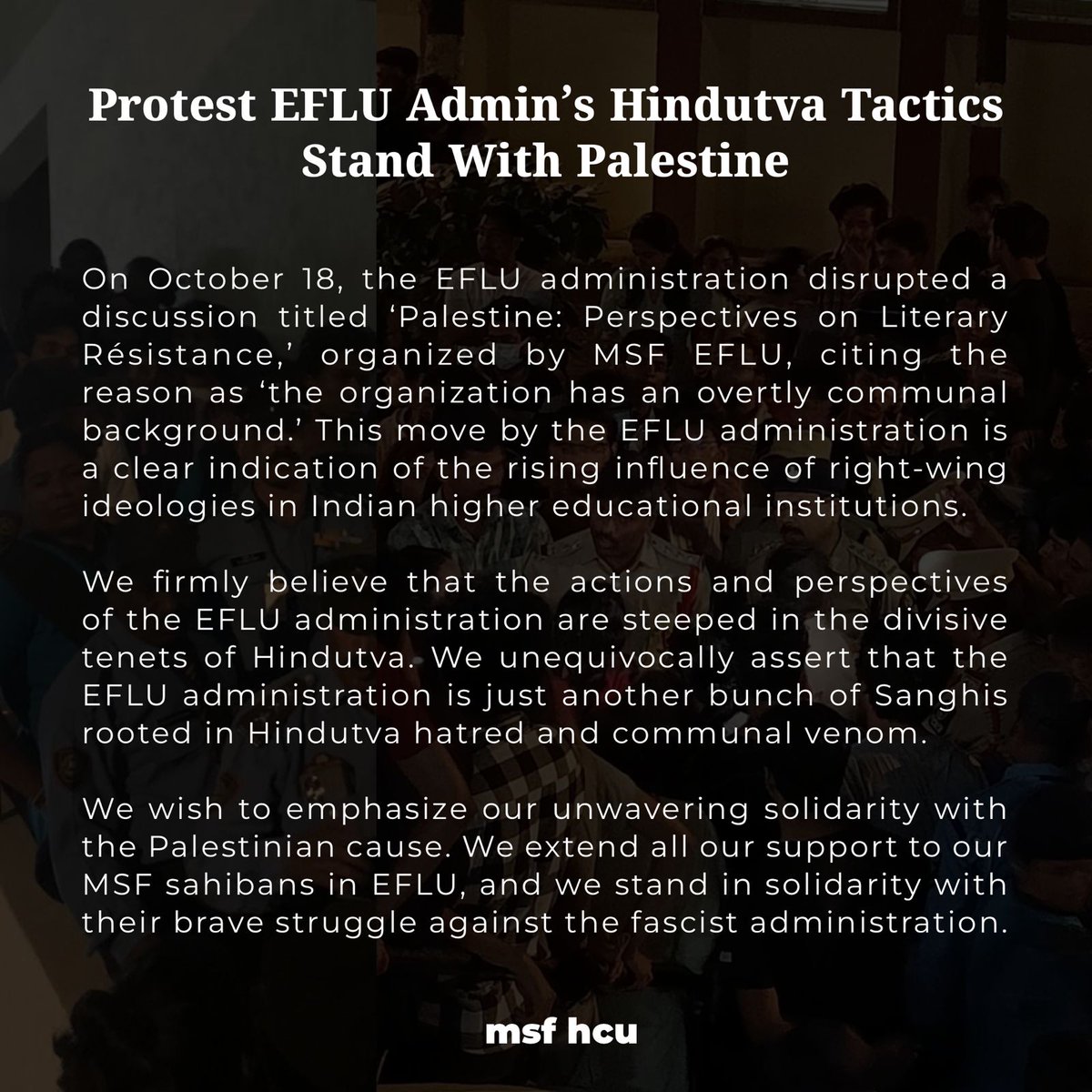 Muslim Students Federation-HCU tweet media