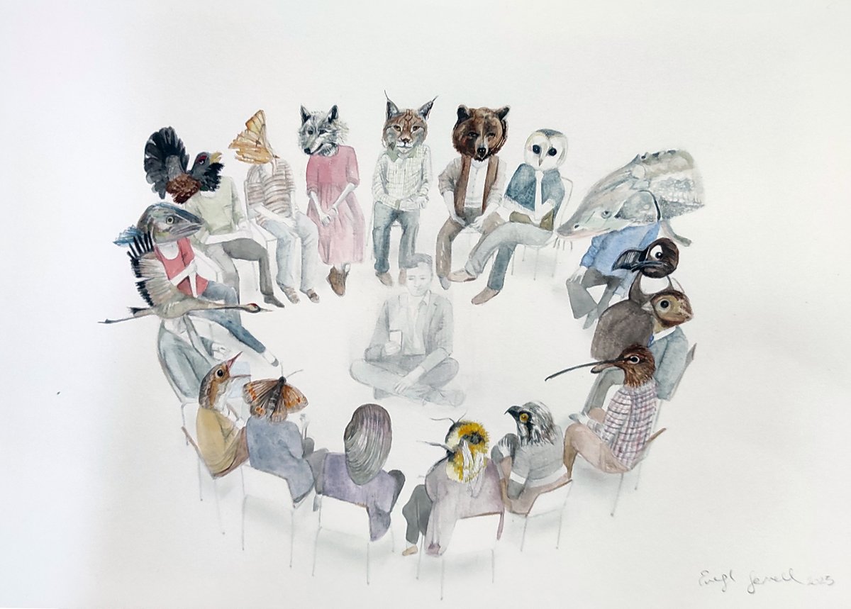 Vote for our friend Enagh Farrell's pencil and watercolour work titled 'Council of All Beings/ For Whom the Bell Tolls' which depicts species in Ireland that are either extinct or endangered.

<a href="/enaghf/">enagh </a>

Vote here:
forms.office.com/pages/response…