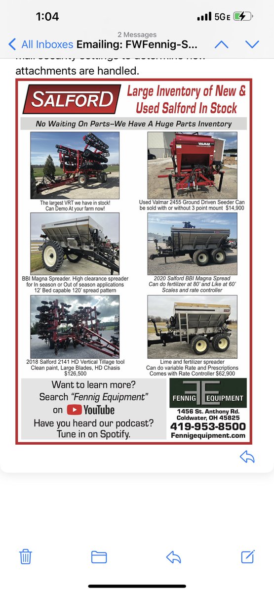 We still have plenty of fertilizer spreaders and tillage tools in stock!