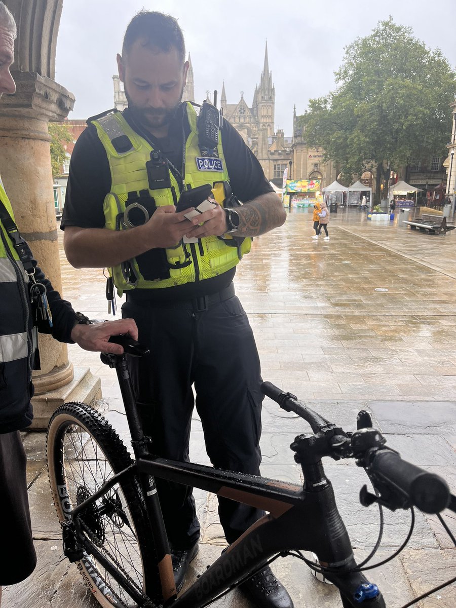 The rain is not stopping our Peterborough city centre team from marking bikes today☔️

We will be in Cathedral Square until 4pm today. 

It is completely free and only takes a few minutes of your time. 🕰️

#peterborough #bikemarking #biketheft #bikeregister #npt