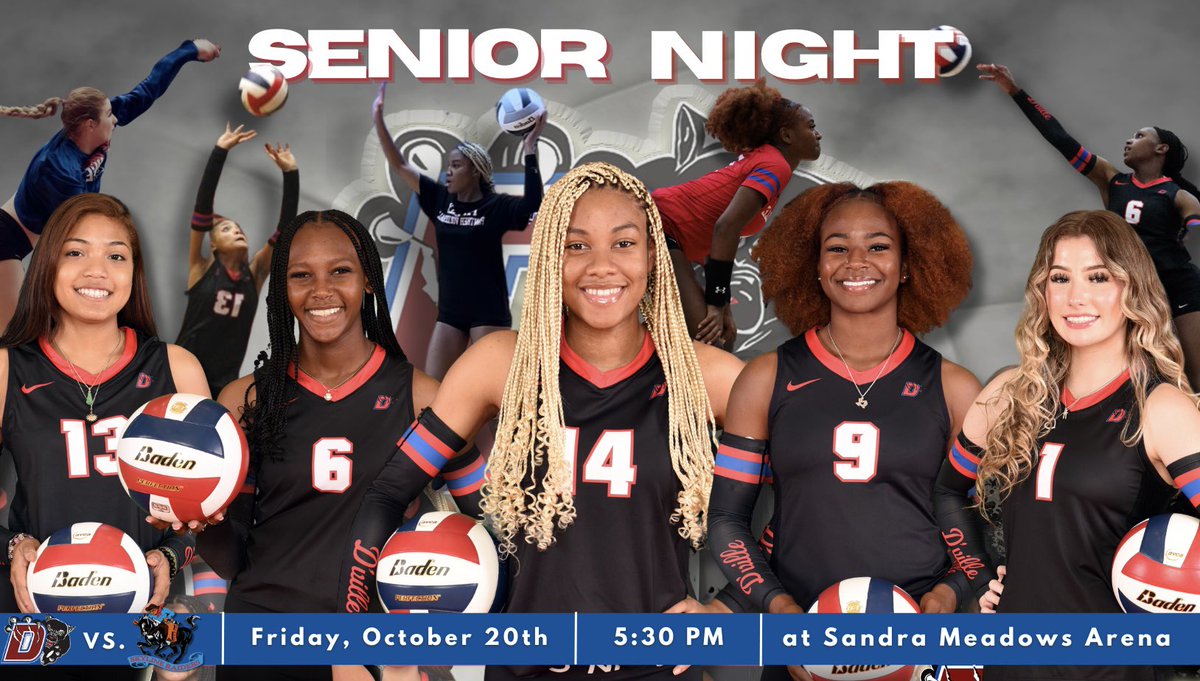 It’s Senior Night!!! 💙❤️🏐

🗓️ Friday, October 20th
🆚 Skyline
📍 DHS- Sandra Meadows Arena
⏰ 5:30 Varsity/ 9th B
⏰ 6:30 JV/9th A

Come out tonight and help us celebrate our seniors for their hard work and contributions to this program!🎉