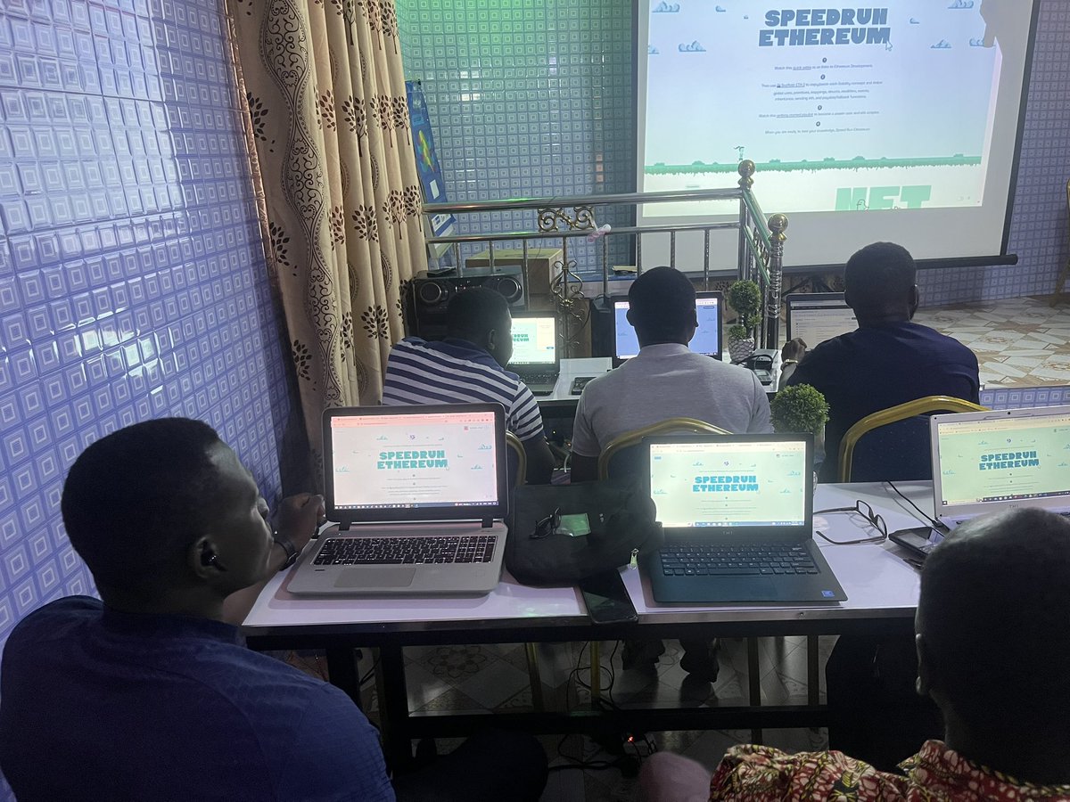 defiafrica's tweet image. Day 2! Right now, we're in a different part of the workshop with @sena_justice, who's a developer advocate for Defi Africa and @graphprotocol advocate 

@austingriffith @buidlguidl #speedrunethereum @ethereum